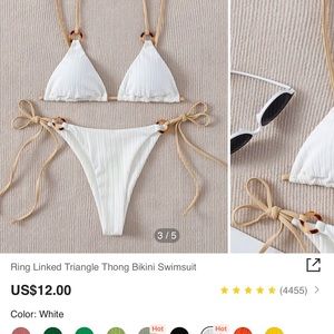 Womens size small SHEIN white and tan bikini NWT never been worn size small.